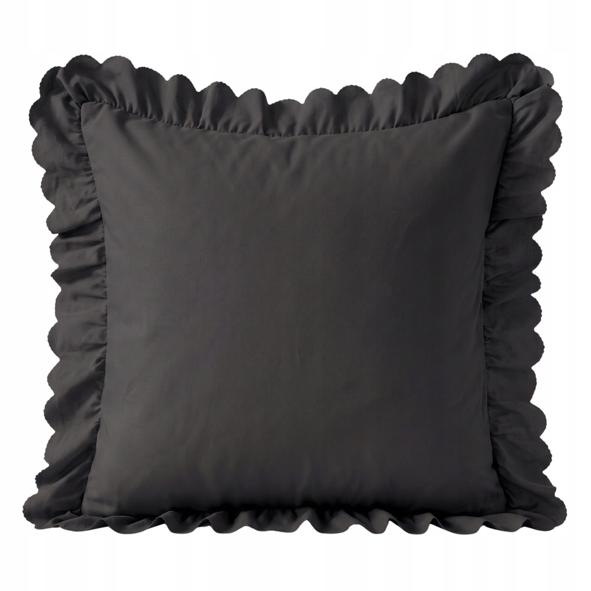 Poszewka Luxury Jowita czarna 45x45 cm z elegancką falbaną