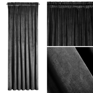 Curtain 140 x 270 Decorative Velvet Melanie Black