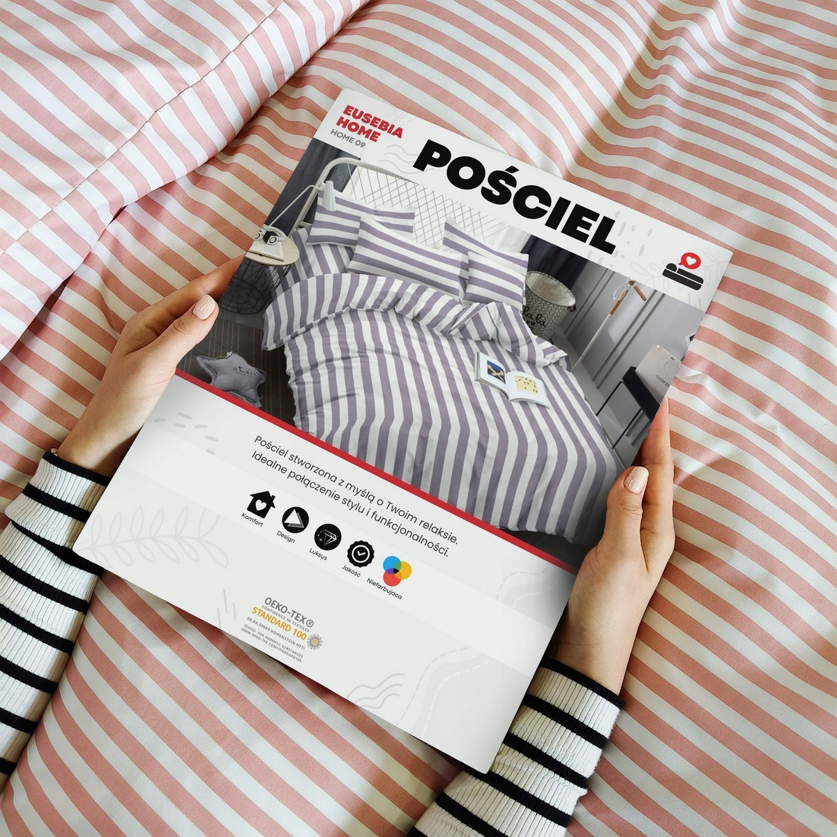 Komplet pościeli Eusebia Home zbliżenie na suwak