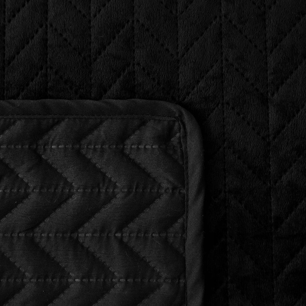 Narzuta 240 x 260 Pikowana Velvet Moxie Czarny