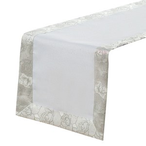 Runner 40 x 140 Decorative Rose pattern 023 White+Silver