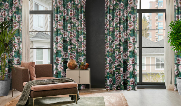 Zasłona 140 x 270 Dekoracyjna Velvet Palmera Ziel