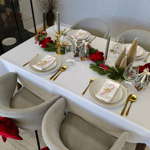 Obrus 140x260 Plamoodporny Klasyczny Elegant Biały