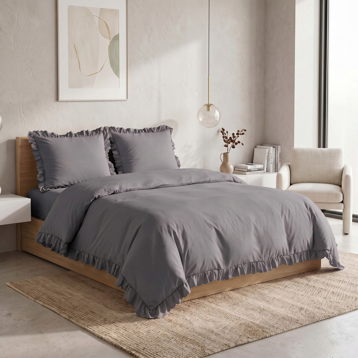 Pościel Luxury Jowita 220x200 z falbanką – miękka mikrofibra