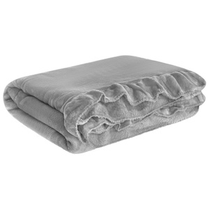 Blanket 150 x 200 Microfiber Frill Ruffly Grey