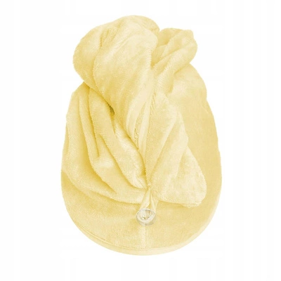 Turban 60 x 24 Ręcznik Welur Bawełna Żółty